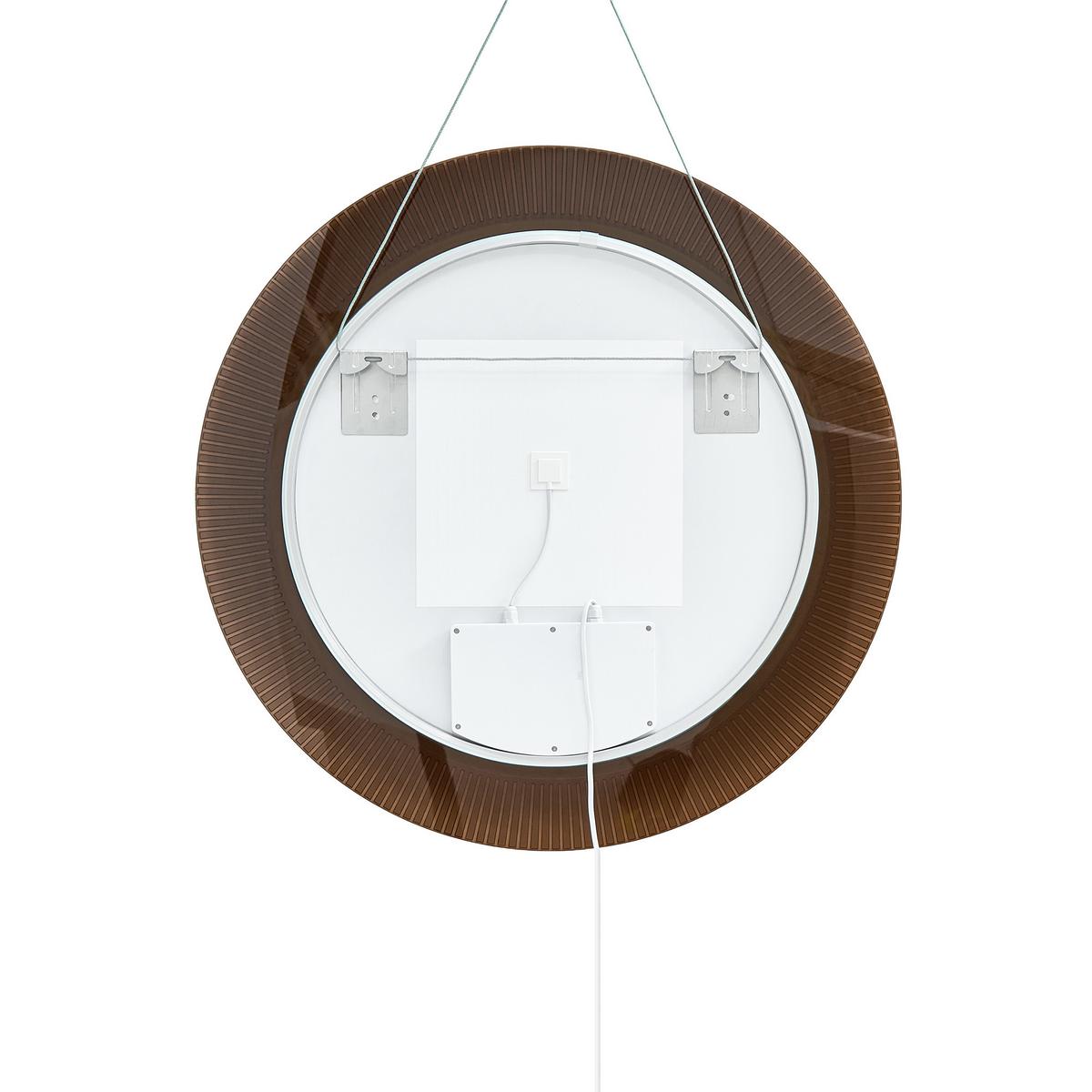 LED-BADEZIMMER-SPIEGEL 80/80 cm Braun Besbe - Braun, Glas (80/80/3cm) - Beliani