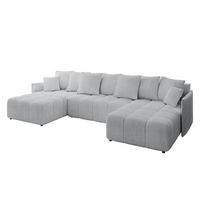 WOHNLANDSCHAFT LONLI-U 355x189x68 Grau Cord - Grau, Holzwerkstoff/Kunststoff (355/68/189cm) - ALTDECOR