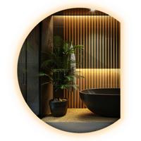 LED SPIEGEL 74 cm x 90 cm Asymmetrische Form Warmweiß 3000 K - Transparent, Glas (74/90/0.4cm) - Wallfluent