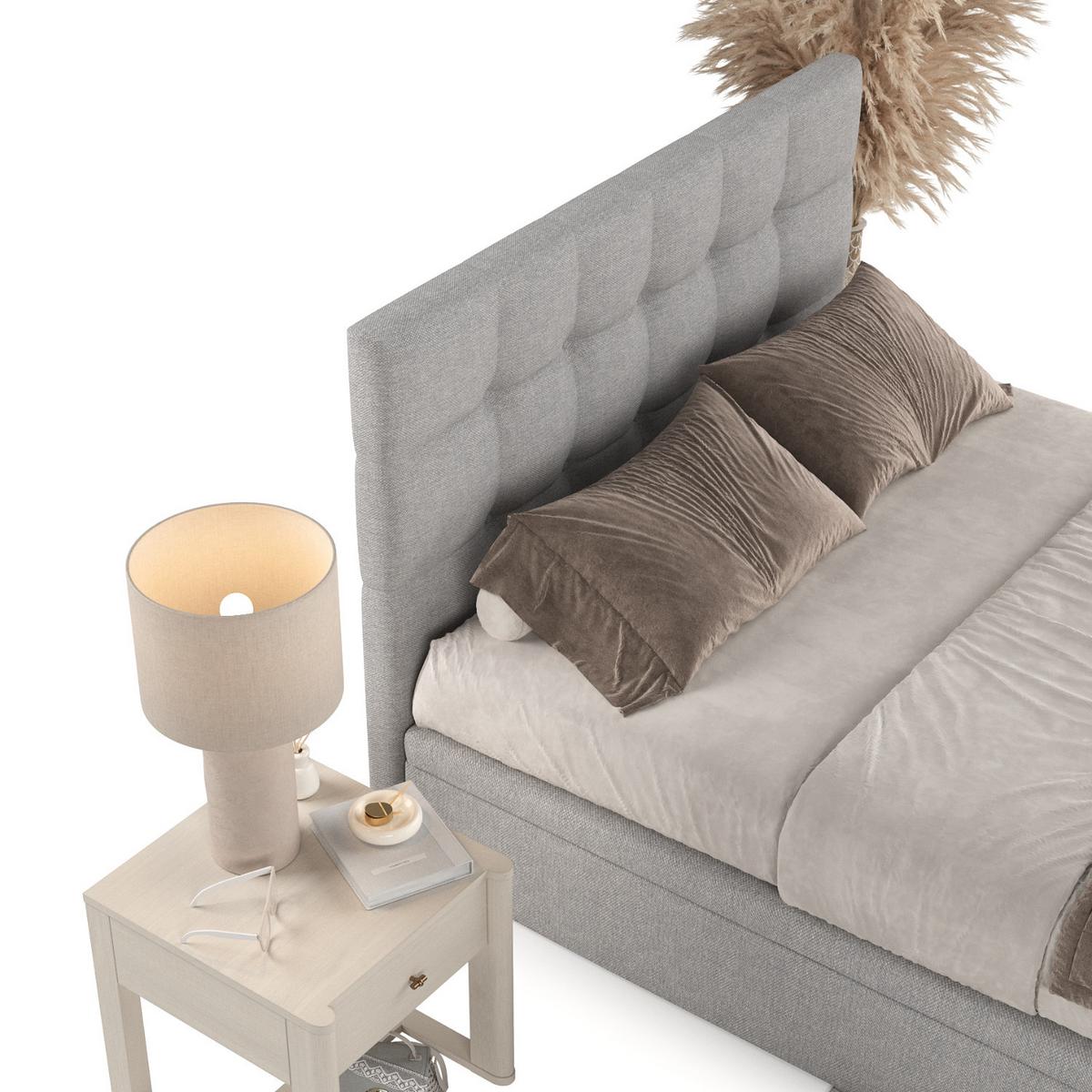 POLSTERBETT Guam mit Stauraum 200/200 cm Grau im Megan Stoff - Schwarz/Grau, Holz/Holzwerkstoff (200/200cm) - AltaBeds