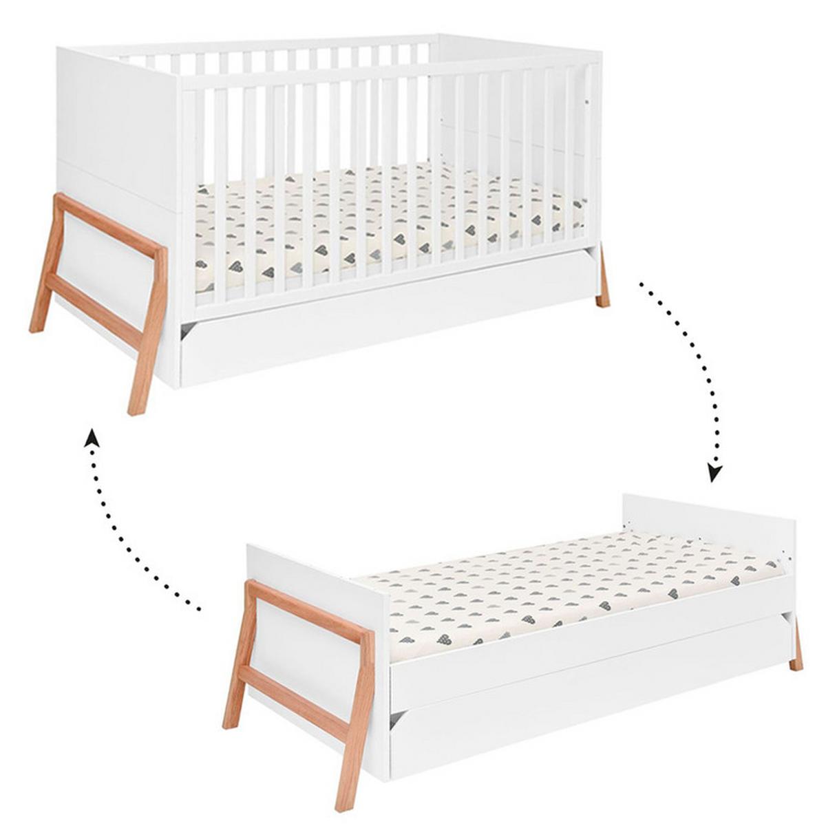 BABYZIMMER 2-teilig Weiß - Weiß, Holzwerkstoff (161/90/75cm) - Petits-meubles