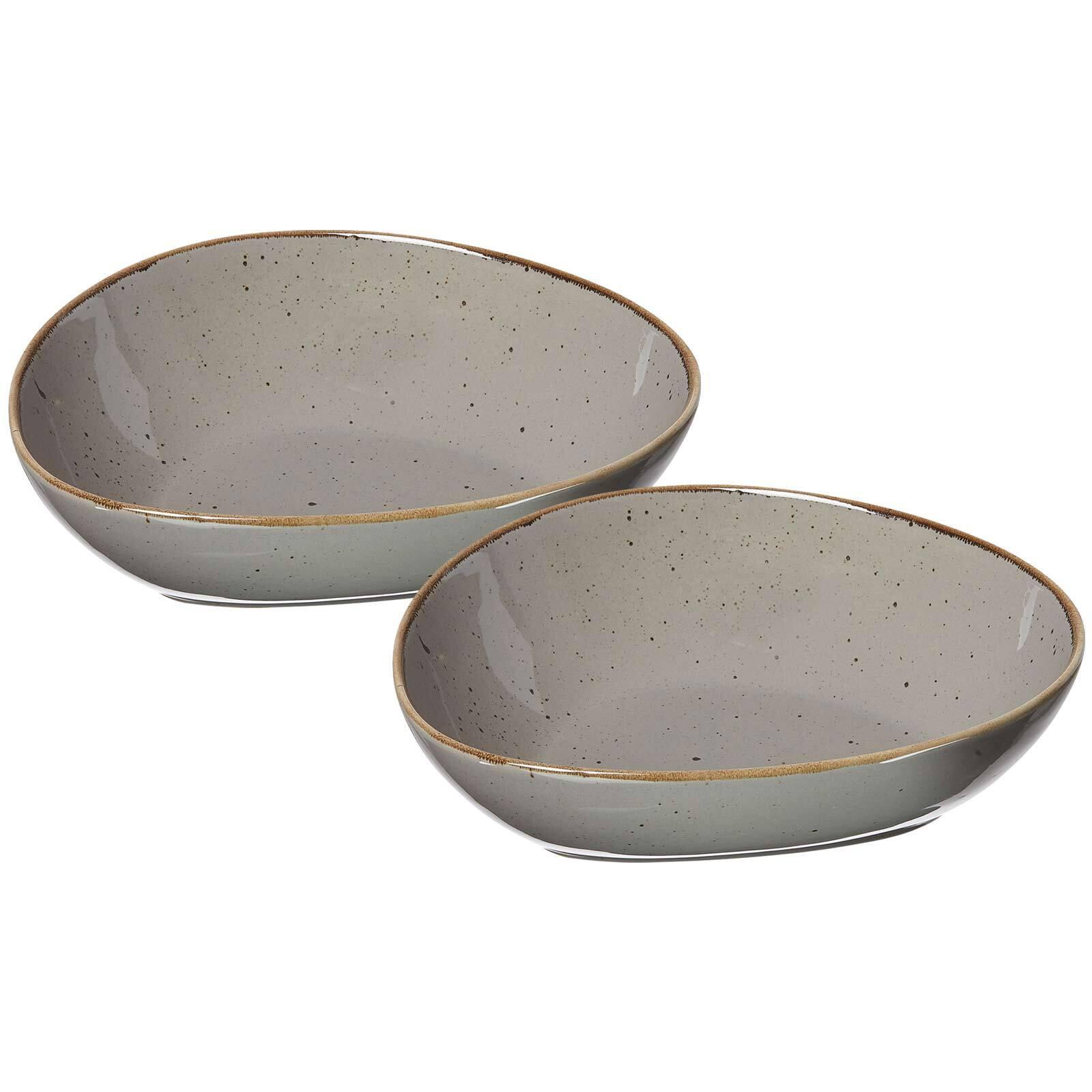 SERVIERSCHALEN Taste taupe 27 x 21 cm 2er Set - Taupe, Keramik (21/8/27cm) - Ritzenhoff Breker