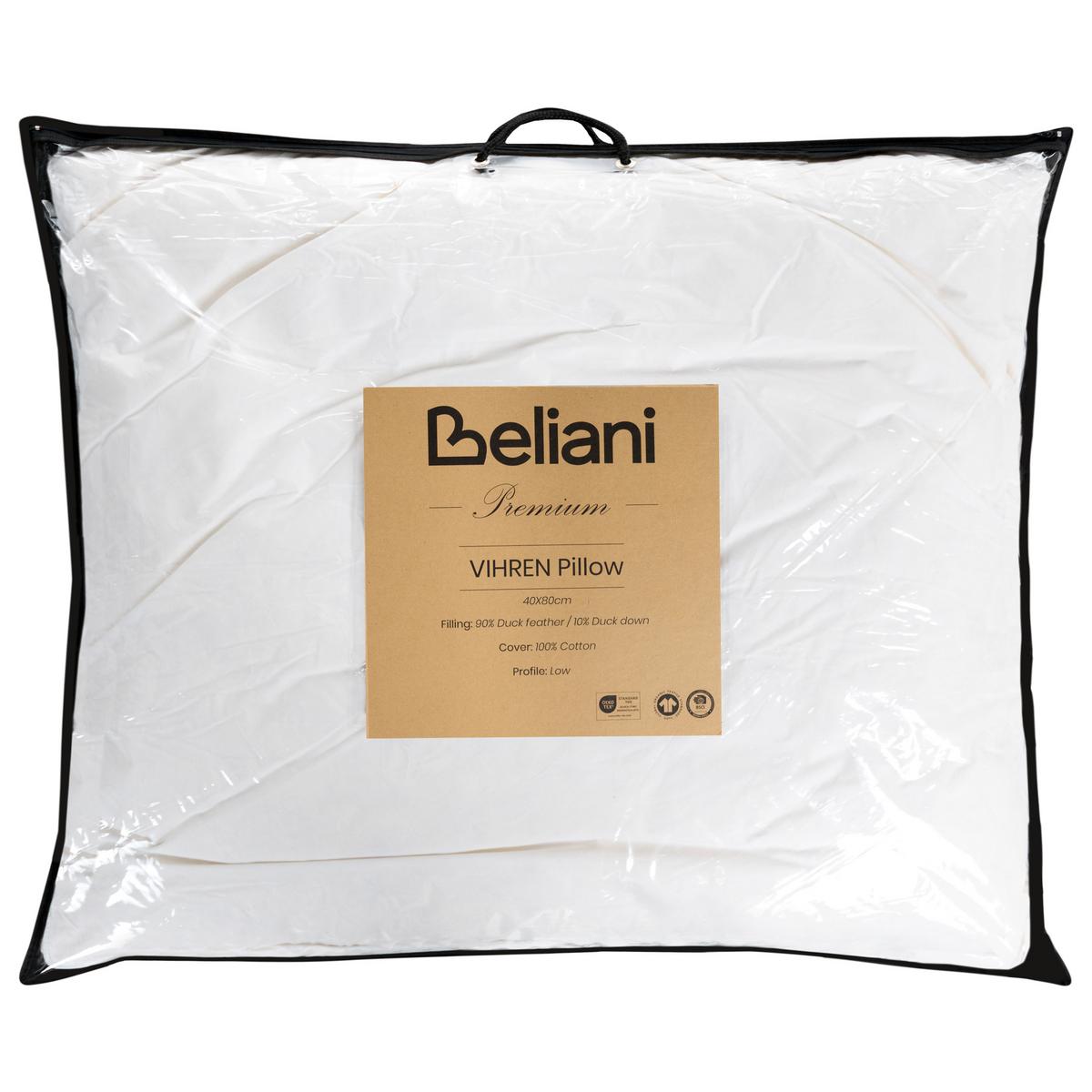 KOPFKISSEN Weiß 60/50 cm Vihren - Weiß, Naturmaterialien (60/50cm) - Beliani