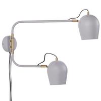 WANDLAMPE Grau/Weiß/Messing Estrella - Messingfarben/Weiß, Metall (13/56/54cm) - Beliani