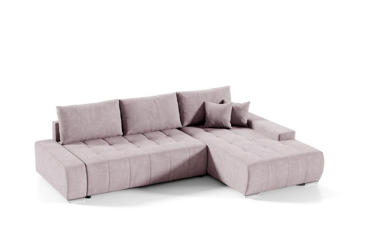 ECKSOFA Vogar In Aston - Rosa, Holzwerkstoff/Textil (265/185cm) - Fun Möbel