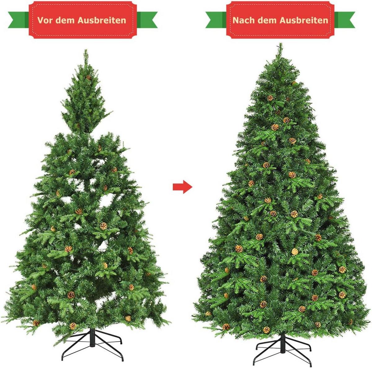 WEIHNACHTSBAUM Grün - Grün, Kunststoff (240cm) - COSTWAY