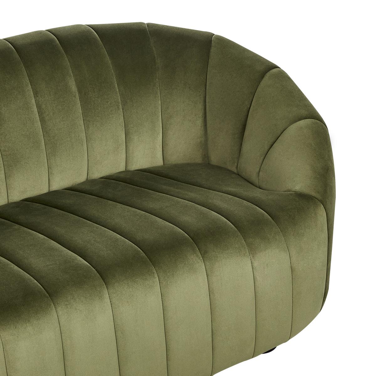 2-SITZER-SOFA Samtstoff dunkelgrün Malung - Grün, Textil (138/68/79cm) - Beliani