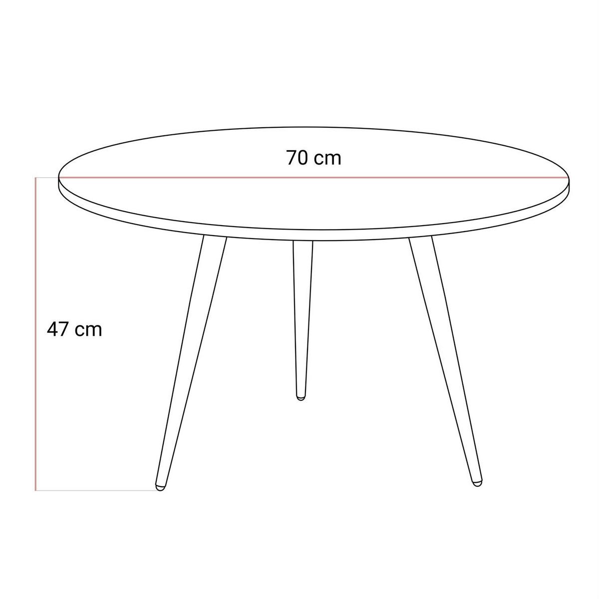 COUCHTISCH SOLEIL GOLD Schwarz Marmor, 70cm - Schwarz, Holzwerkstoff (50/70/47cm) - Lookway