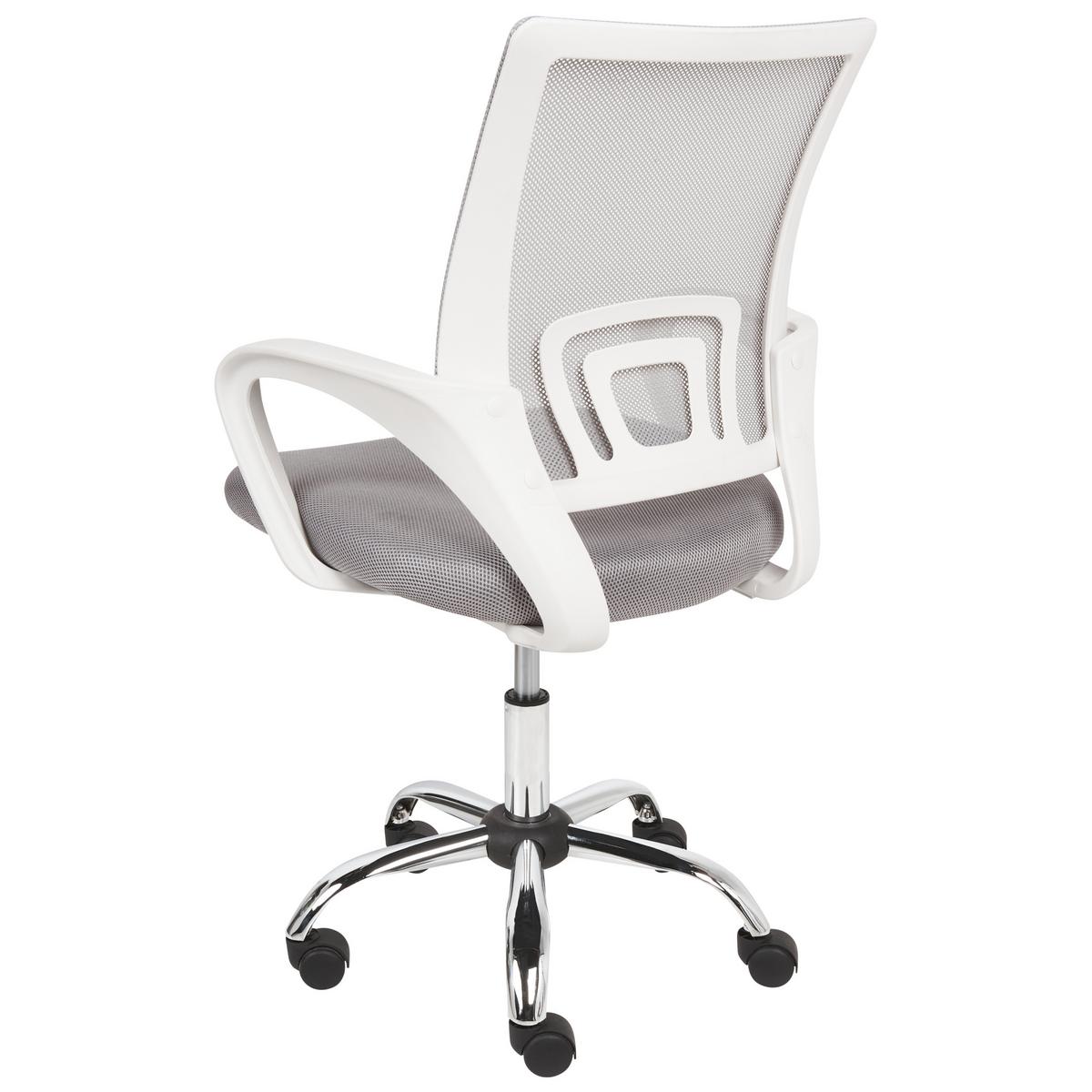 BÜROSTUHL Hellgrau Solid - Silberfarben/Weiß, Textil (60/88/60cm) - Beliani