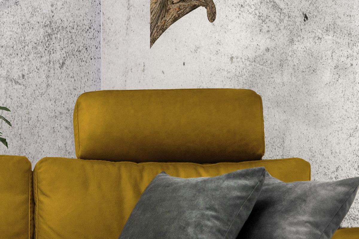 ECKSOFA XL MOTORISCHER RELAXFUNKTION LOLA Gelb Webstoff Relaxfunktion - Currygelb/Gelb, Textil (304/178cm) - KAWOLA