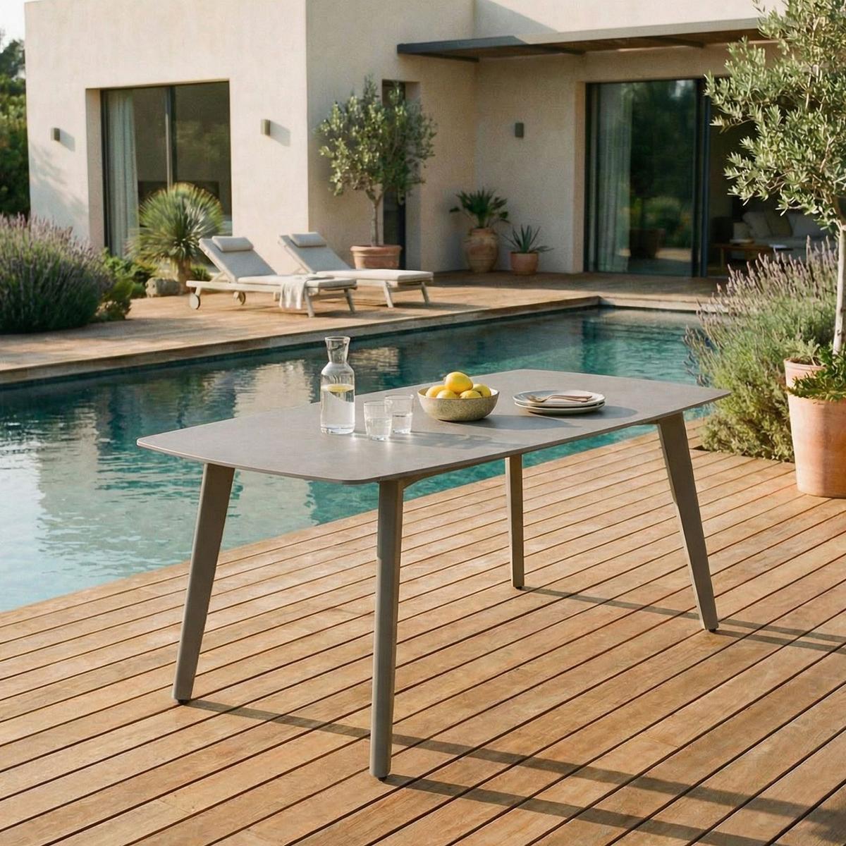 GARTENTISCH MEZA - Champagner, Metall (90/180/75cm) - IDIMEX