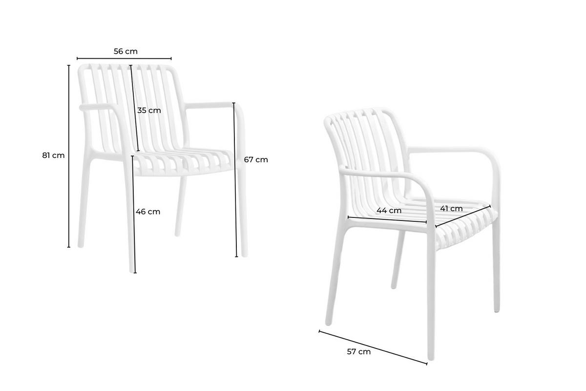 GARTENSTUHL MIAVA Cremeweiß Kunststoff Stapelbar (1er-Set) - Creme, Kunststoff (56/81/57cm) - KAWOLA