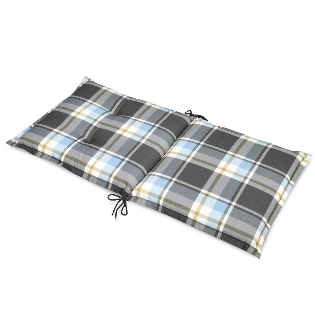 NIEDERLEHNERAUFLAGE Sunny BK 100/50/6cm Blau-Kariert - Blau, Textil (50/6/100cm) - Beautissu 
