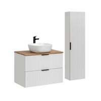 BADMÖBEL 80.6cm Adriel 2er-Set Weiß - Weiß, Holzwerkstoff (80.6/59/46cm) - Petits-meubles