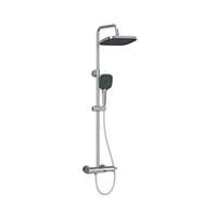 ÜBERKOPFBRAUSESET mit Thermostat höhenverstellbar Chrom 119,4/49/25,3 cm - Chromfarben, Metall (25/119/49cm) - EMKE