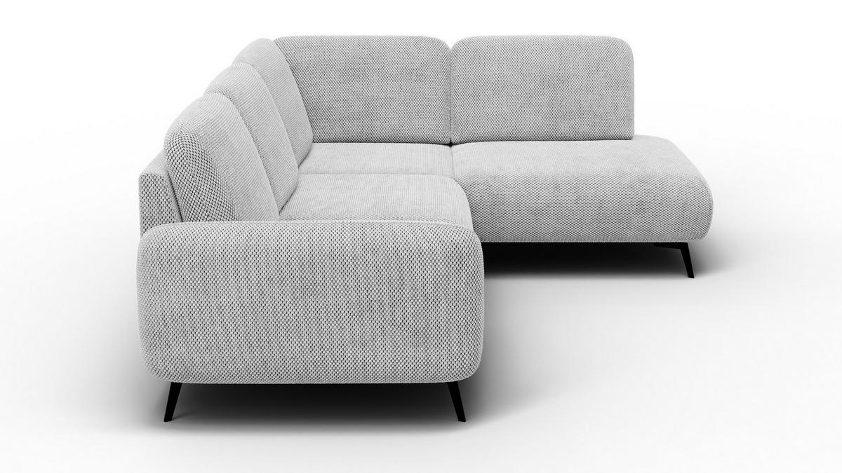 ECKSOFA FEBE 5-Sitzer rechts, hellgrau - Hellgrau/Schwarz, Holz/Textil (271/190cm) - Wozimo