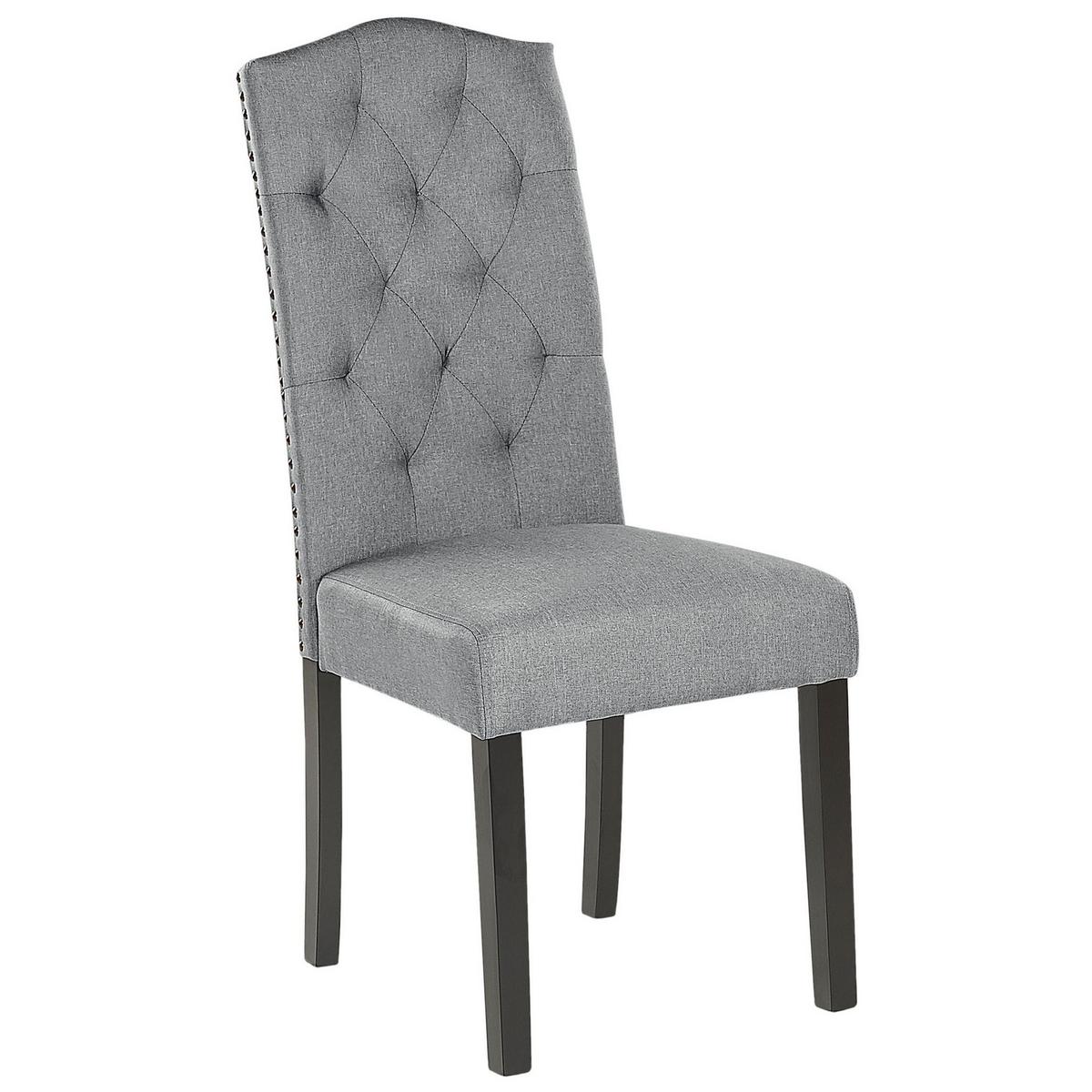 ESSZIMMERSTUHL 2er-Set Polsterbezug Grau Shirley - Grau, Holz/Textil (46/103/60cm) - Beliani