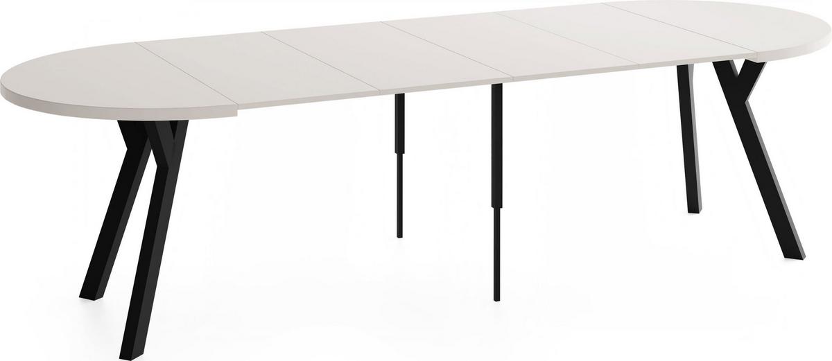 ESSTISCH Vero rund ausziehbar verlängerbar, Kaschmir 100-300/100/77 cm - Kaschmir/Beige, Holz/Holzwerkstoff (100/300/76.5cm) - WFL GROUP