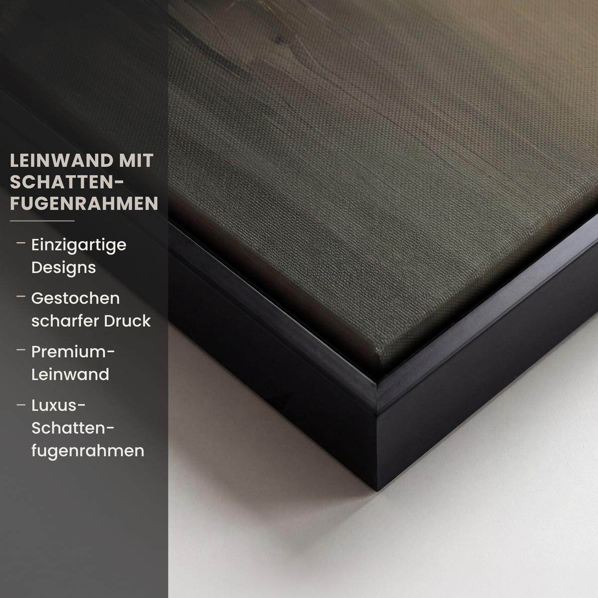 LEINWAND Bilder mit Rahmen - Hügel - Abstrakt - Kreuz - Christentum - 50x50 - Beige, Textil (50/50cm) - MuchoWow