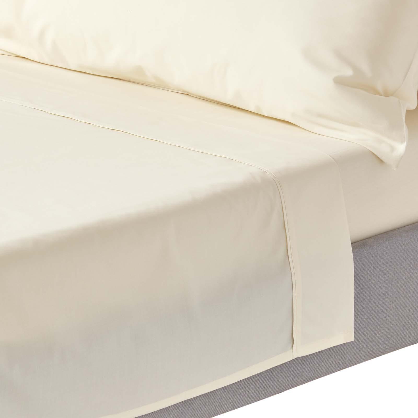 BETTLAKEN ohne Gummizug, Ägyptische Baumwolle, Fadendichte 200 - Creme, Textil (240/275cm) - Homescapes