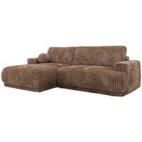 ECKSCHLAFSOFA RINA L Braun Cord - links - Schwarz/Braun, Kunststoff/Textil (267/170cm) - MKS