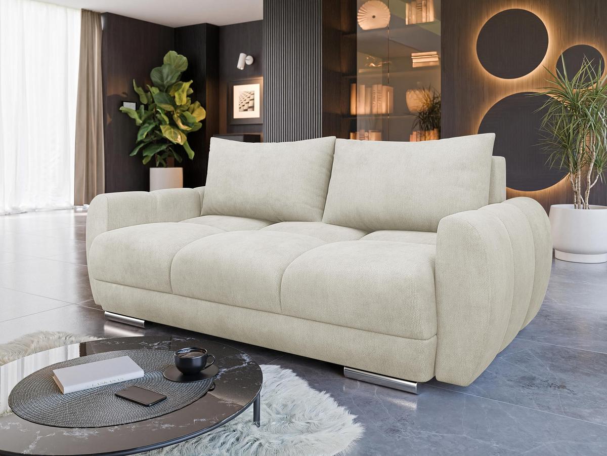 SOFA Logo 2 - Sandfarben/Silberfarben, Holz/Kunststoff (186/89/97cm) - MIRJAN24
