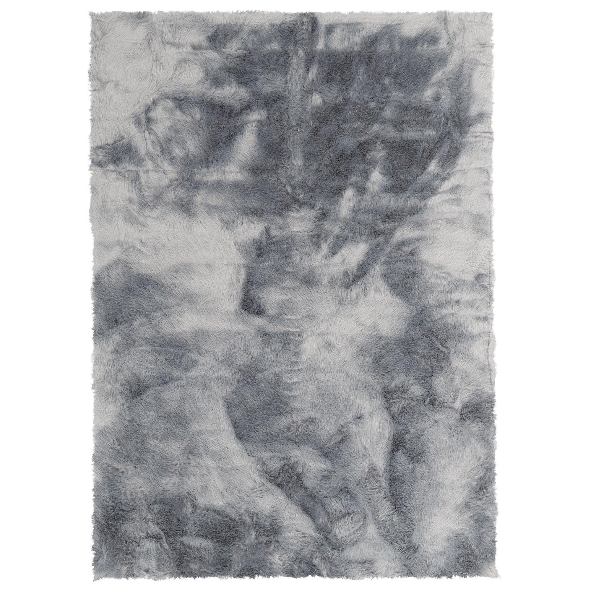 LUXUS SUPER SOFT FELLTEPPICH ASPEN MELIERT - Grau, Textil (70/140cm) - Pergamon