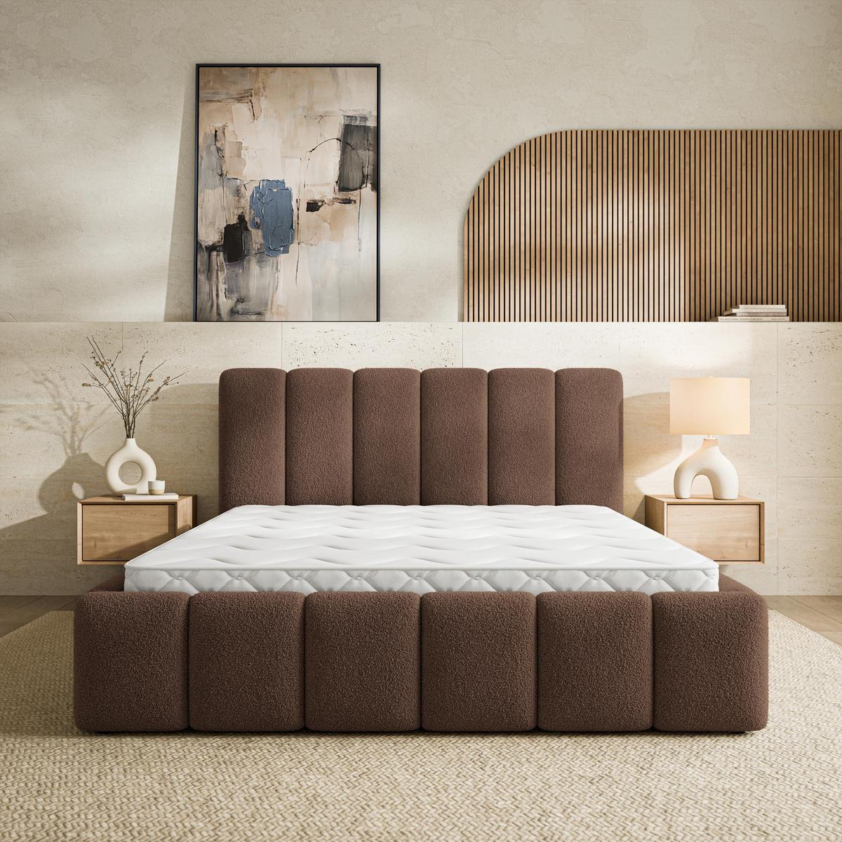 POLSTERBETT RANIS 200x200 cm mit Bettkästen - Braun - Braun, Holz/Textil (200/200cm) - MASSENO
