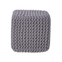 STRICK-POUF grau, Sitzwürfel 35/35/35 cm - Grau, Textil (35/35/35cm) - Homescapes