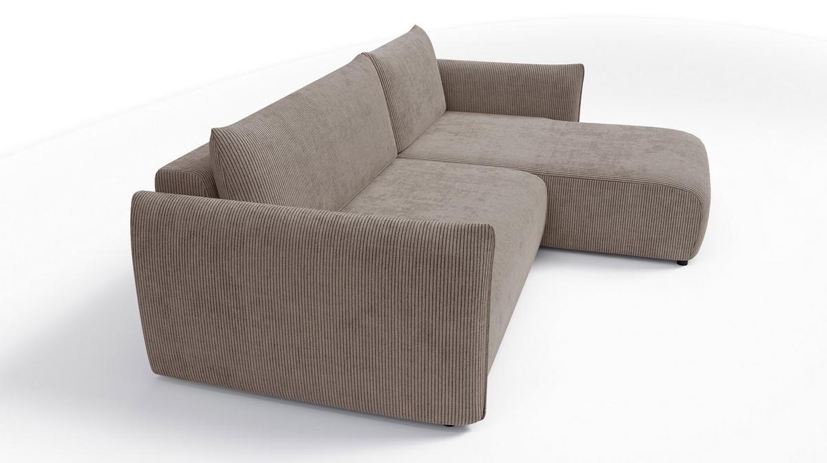 ECKSOFA TAUER 3-Sitzer links, taupe - Taupe/Schwarz, Holz/Textil (248/173cm) - Wozimo