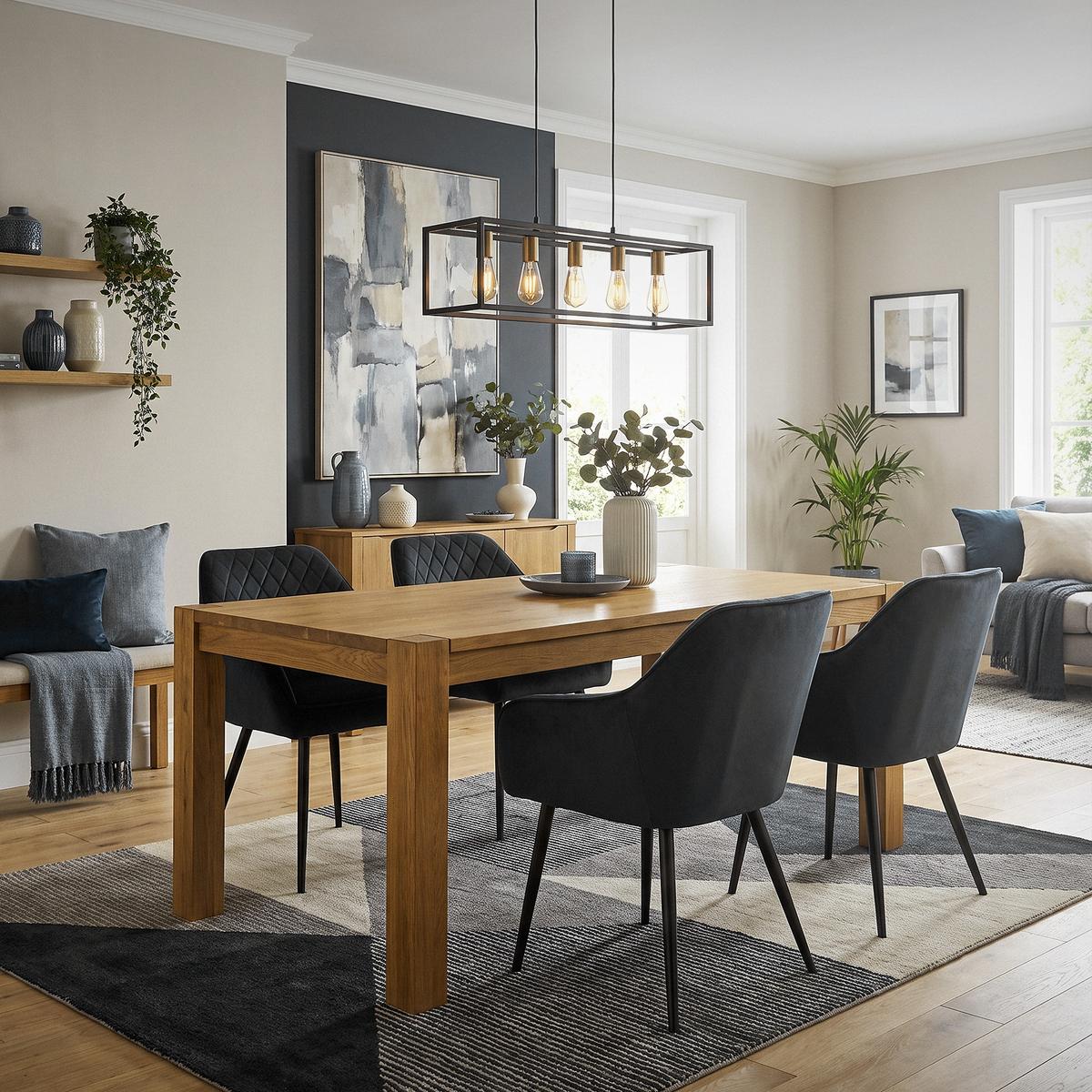 ESSZIMMERSTUHL 4er Set Schwarz Samt - Schwarz, Textil/Metall (63/80/60cm) - ML-DESIGN