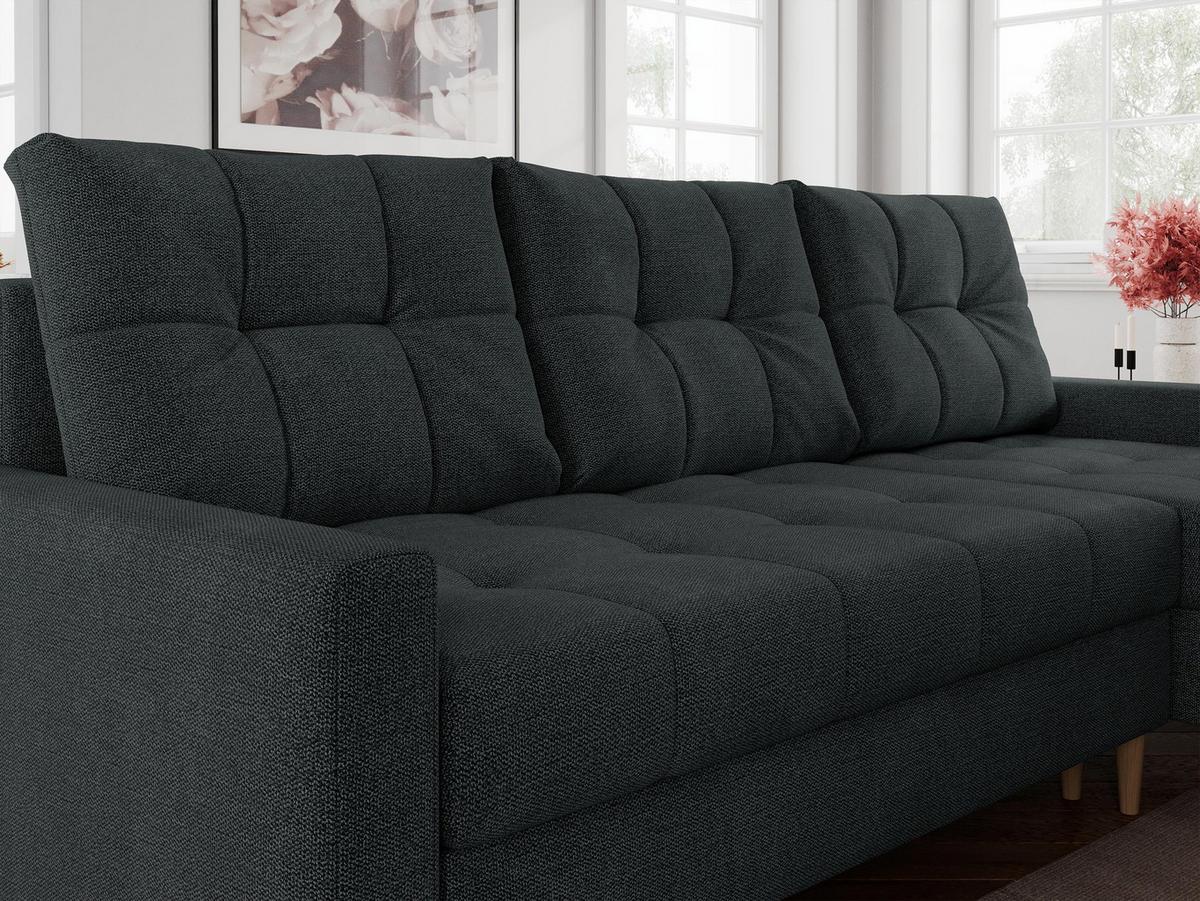ECKSOFA Colin Struktur Dunkelgrau - Dunkelgrau/Braun, Holz/Textil (220/140cm) - MKS
