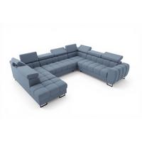 WOHNLANDSCHAFT Bastien Xl - Blau, Holzwerkstoff/Textil (265/95/350cm) - Fun Möbel
