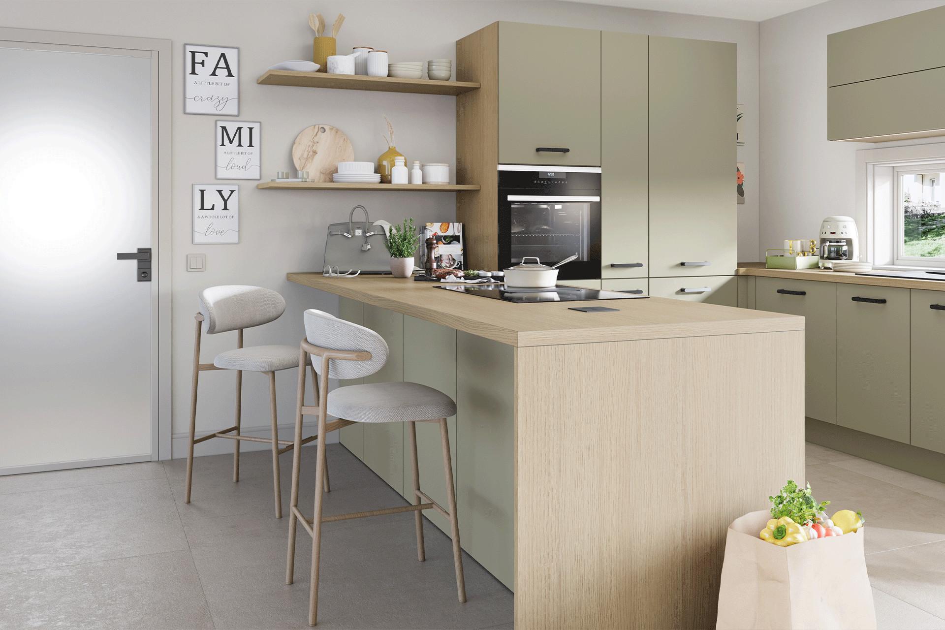 Impuls Küche IP2200 in Salbeigrün