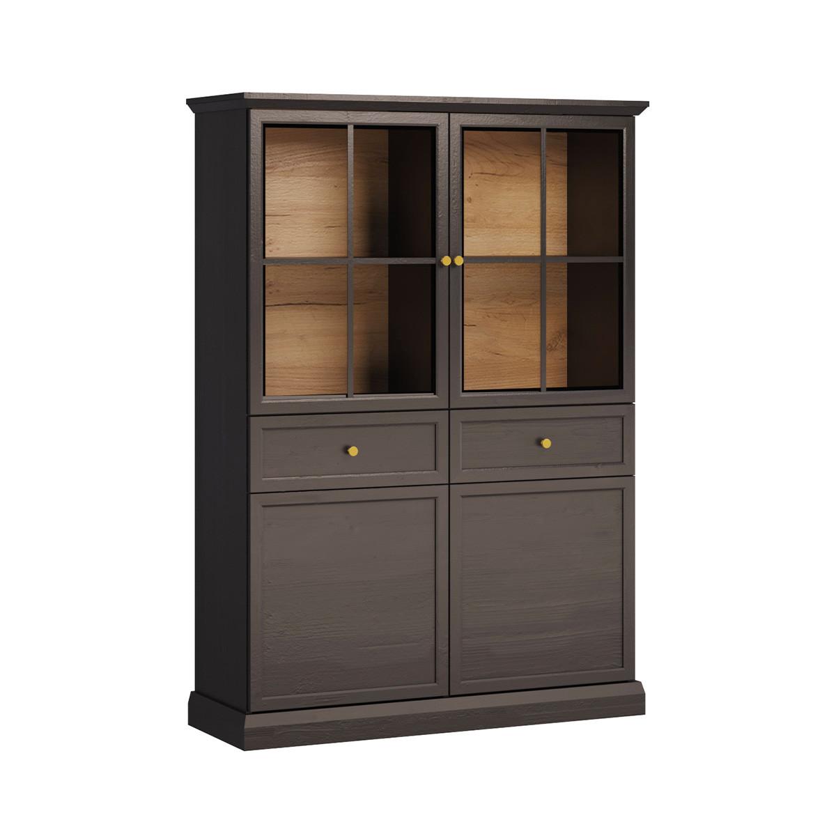 GESCHIRRSCHRANK Toja Anthrazitfarbenes Holz - Braun, Holzwerkstoff (114.4/161.4/39.5cm) - Petits-meubles