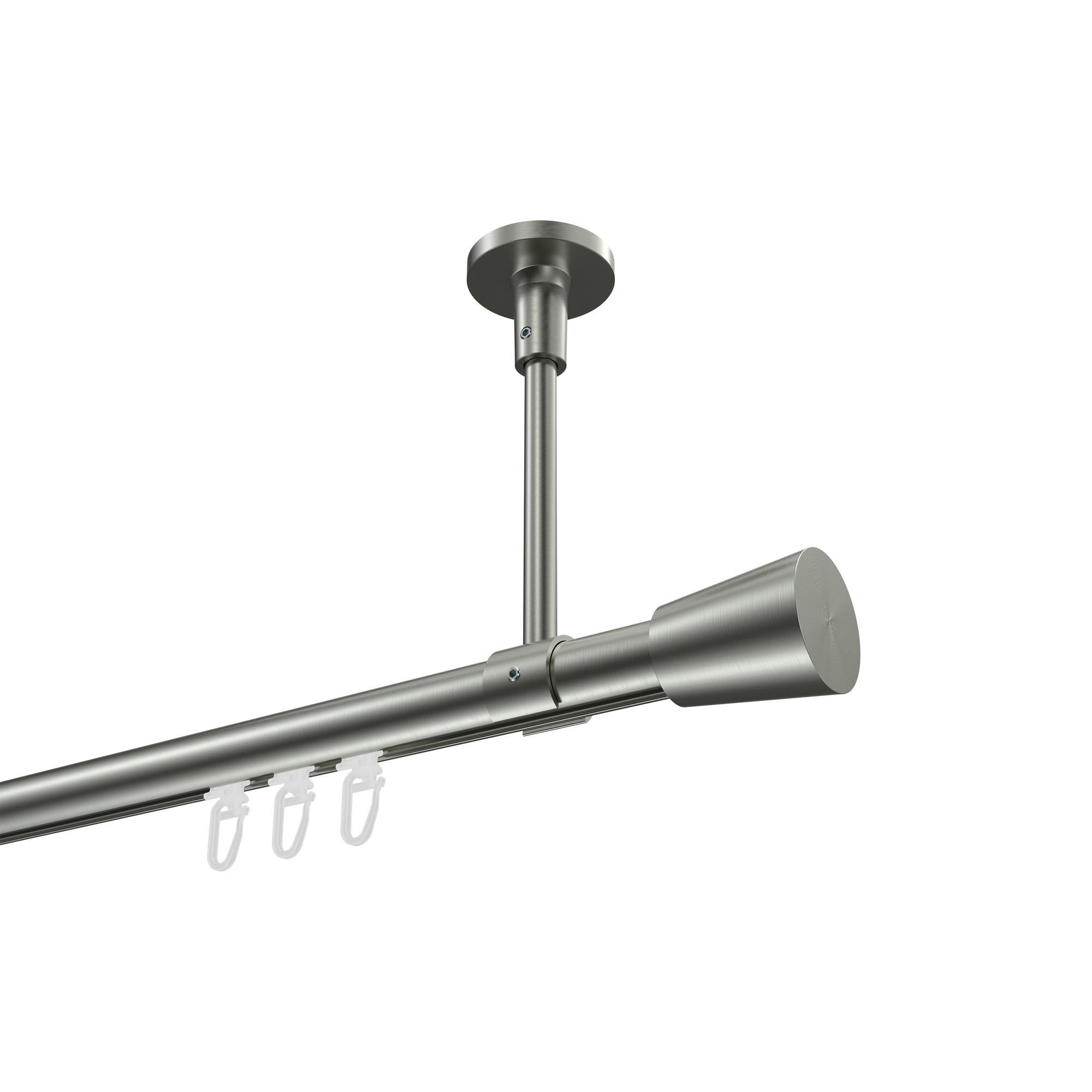 GARDINENSTANGE INNENLAUF Sonette Sitra 360 cm (geteilt in 2 x 180 cm), 1-läufig, 20 mm Ø Edelstahl-Optik - Edelstahlfarben, Metall (360cm) - INTERDECO