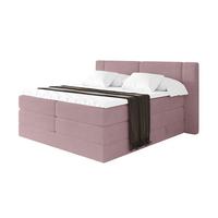 BOXSPRINGBETT mit Matratze H3/H4 - EVON KING - 180x200 cm Rosa - Rosa, Holzwerkstoff (180/200cm) - ALTDECOR