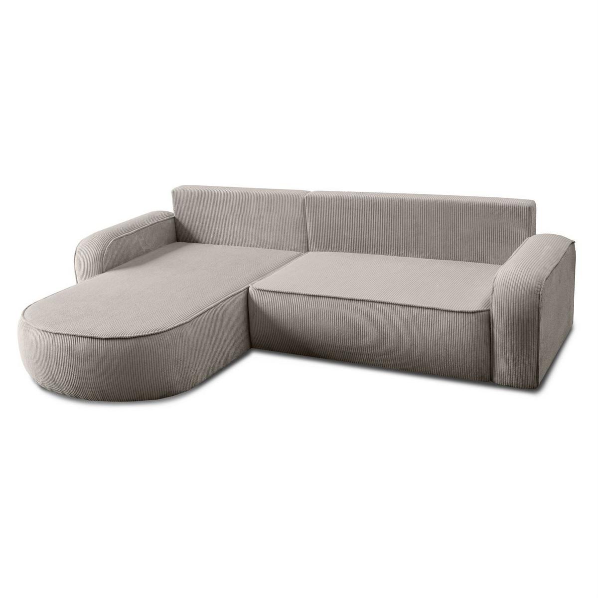 ECKSOFA VENUS mit Schlaffunktion und Bettkasten, Poso 02 - Beige, Textil (275/178cm) - Lookway