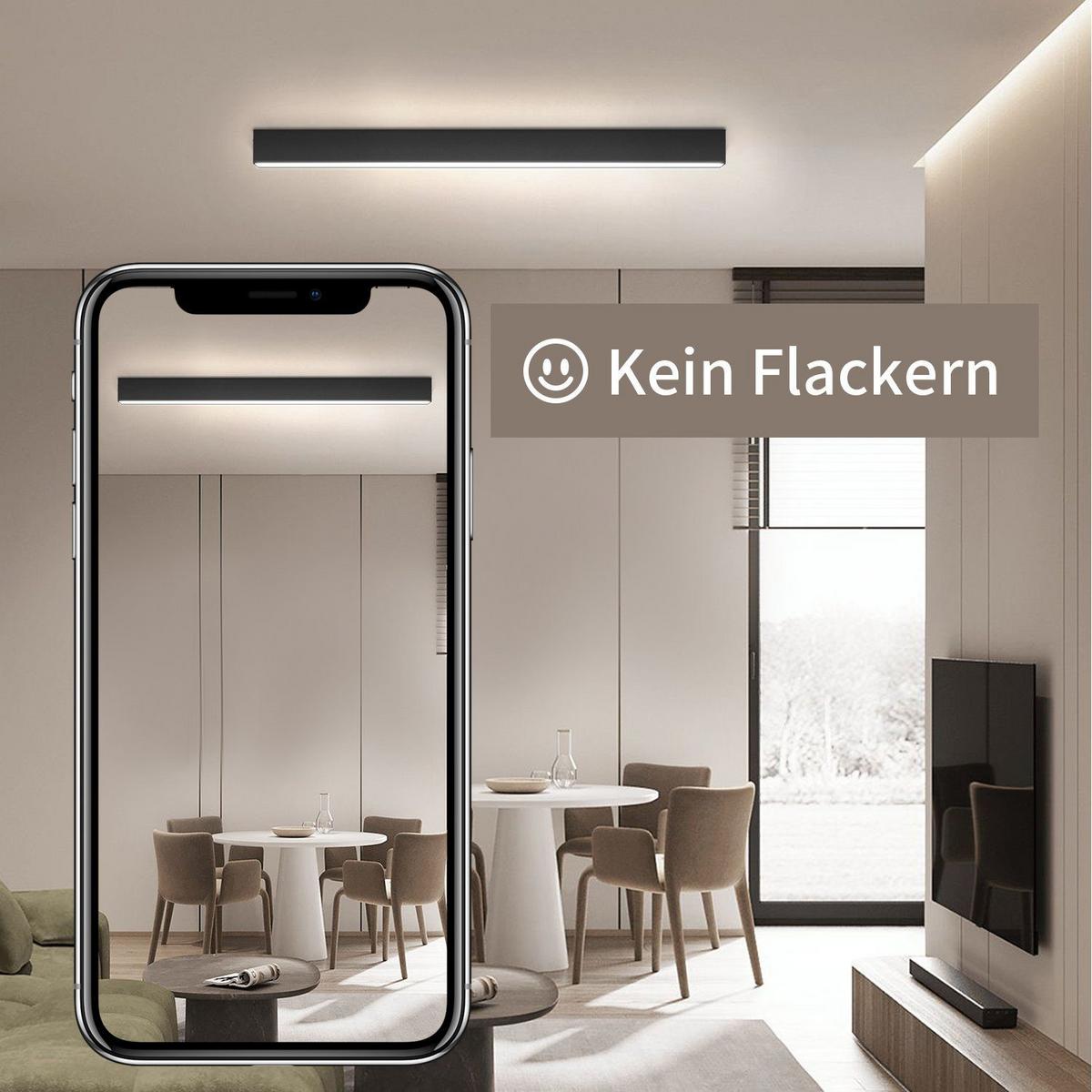 LED-DECKENLEUCHTE Werner 80/3.5/5.5 cm - Schwarz, Metall (80/3.5/5.5cm) - Nettlife