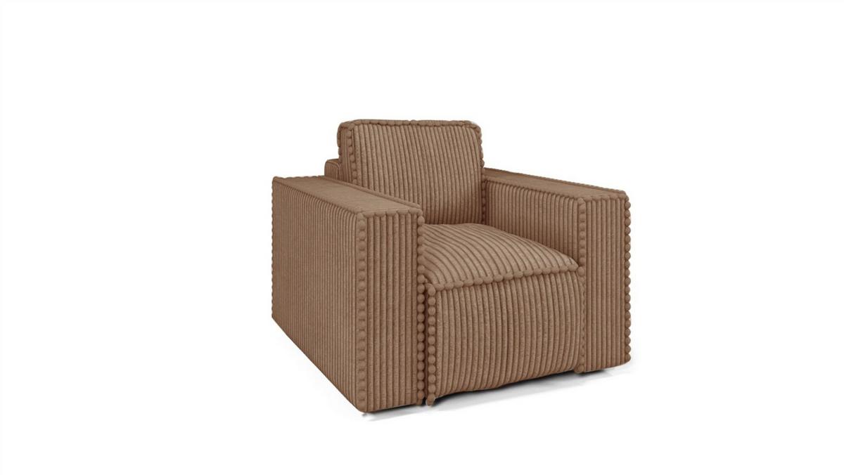 SOFASET Vajana 3-2-1 - Rotbraun, Holzwerkstoff/Textil (240/86/102cm) - Fun Möbel