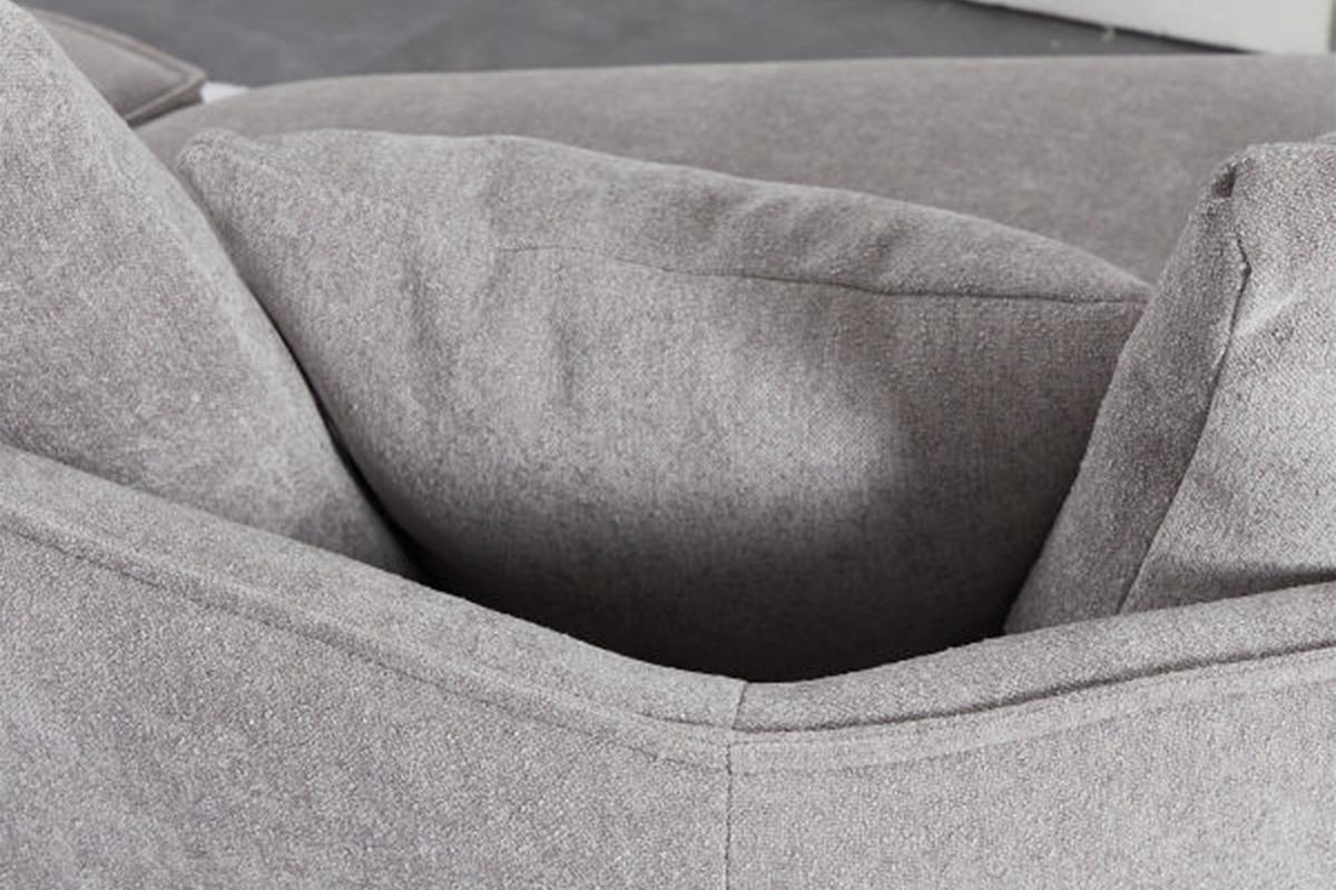 DESIGNSOFA GARBO Grau Webstoff - Schwarz/Grau, Textil/Metall (280/92/158cm) - KAWOLA