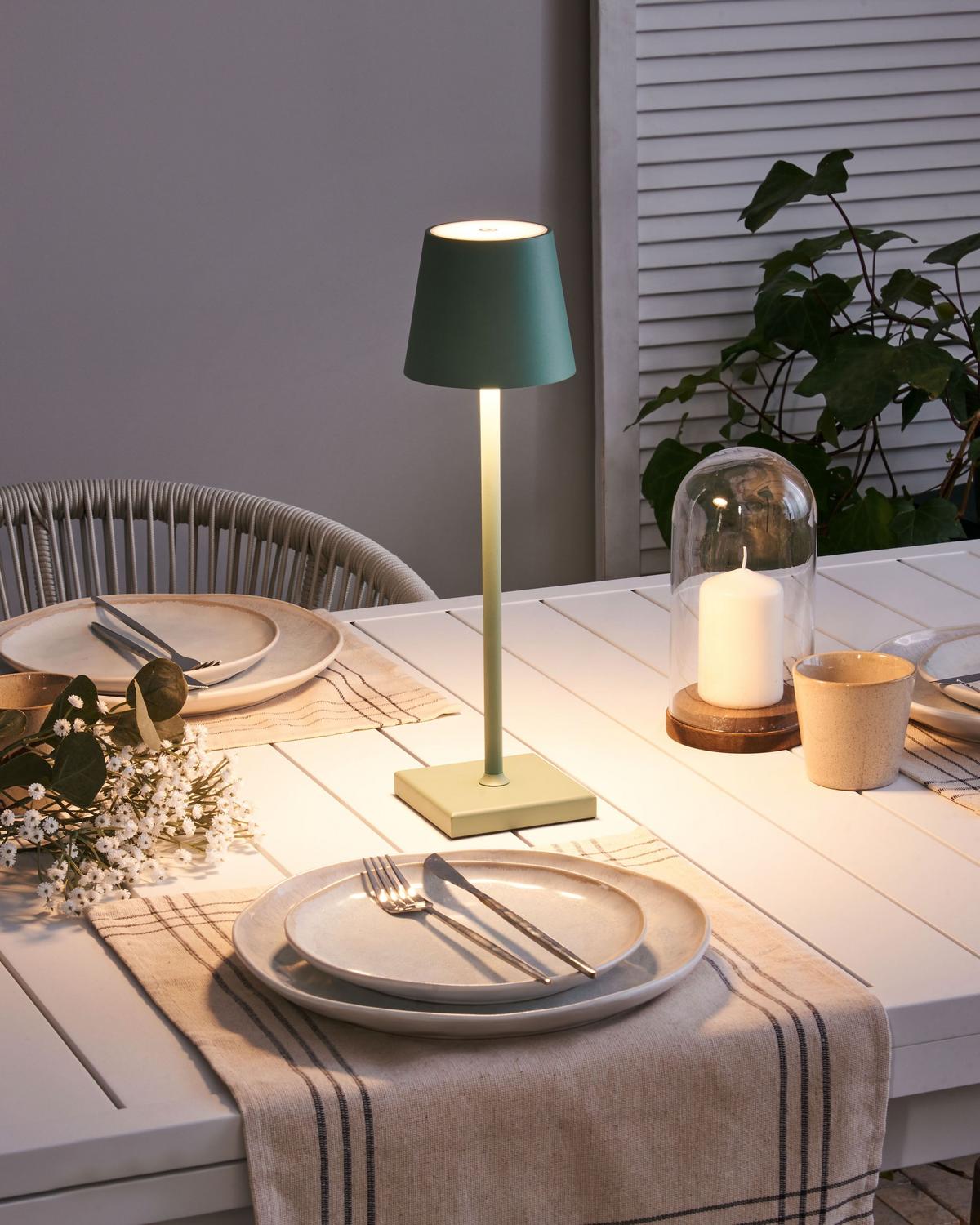 LED-TISCHLEUCHTE Grün Baceiro - Grün, Metall (10/10/38cm) - Beliani