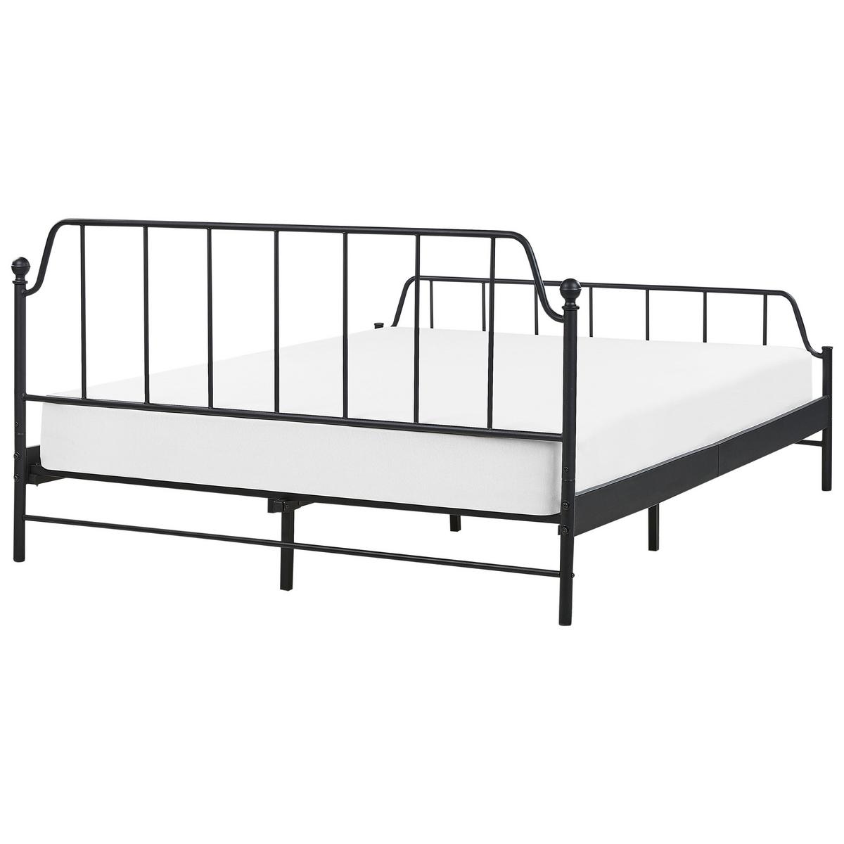 BETT mit Lattenrost 160x200 cm Schwarz Mauressac - Schwarz, Metall (160/200cm) - Beliani
