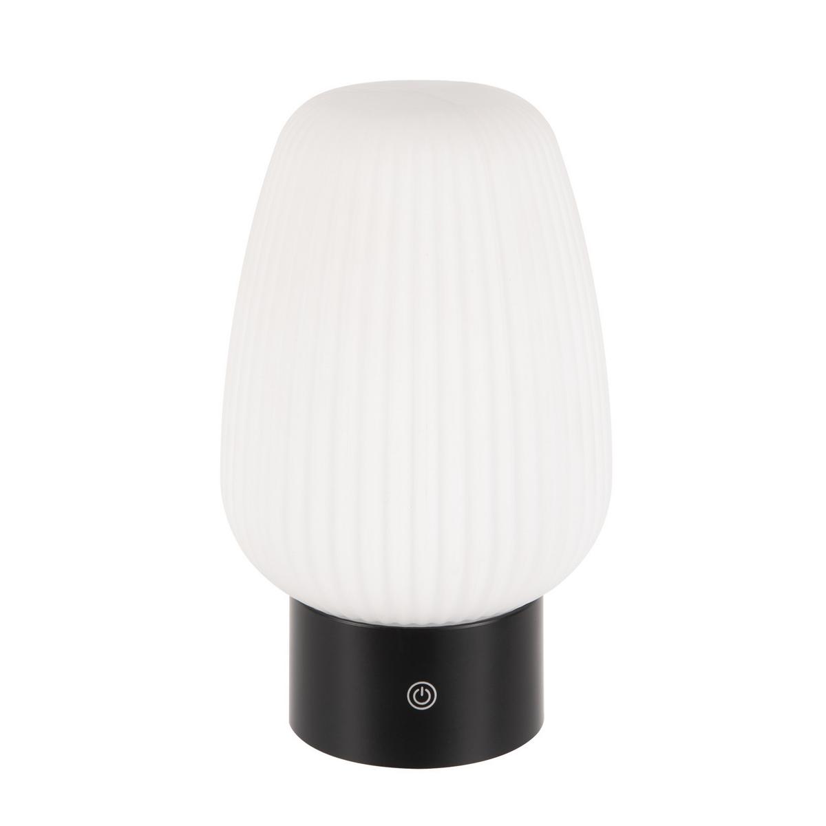 LED TISCHLAMPE Lampira 21/13/8.7 cm - Weiß, Glas (21/13/8.7cm) - ZMH