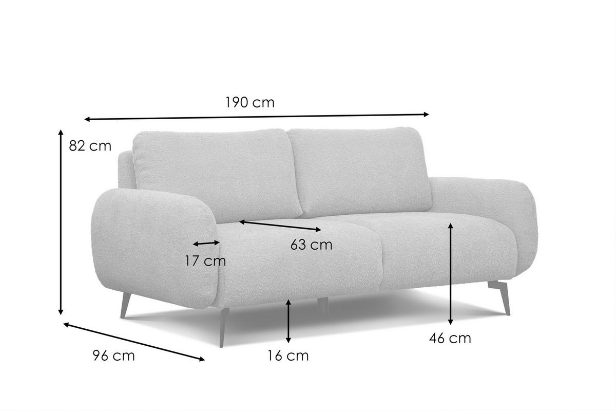 SOFA FEBE 3-Sitzer, olivgrün - Schwarz/Olivgrün, Holz/Textil (190/82/96cm) - Wozimo