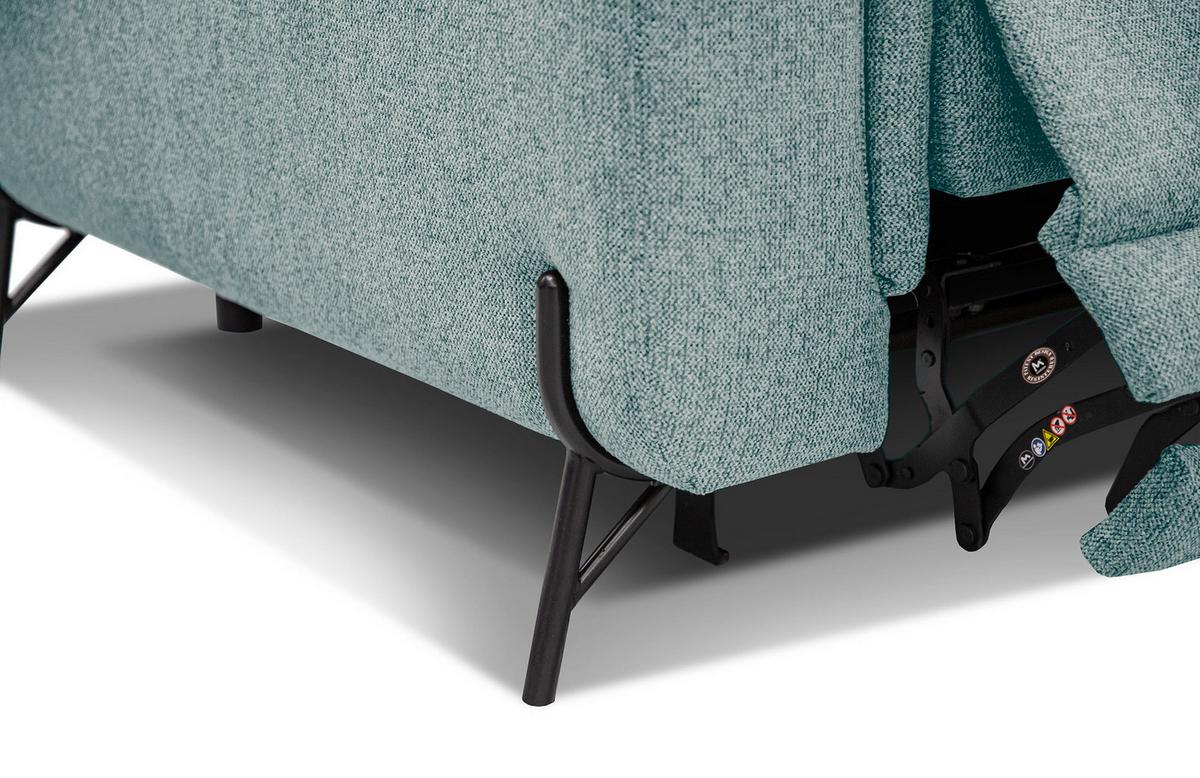 SOFA AVENA 3-Sitzer mit 1 Relaxfunktion, mintgrün - Mintgrün, Holzwerkstoff/Textil (204/80/108cm) - Wozimo