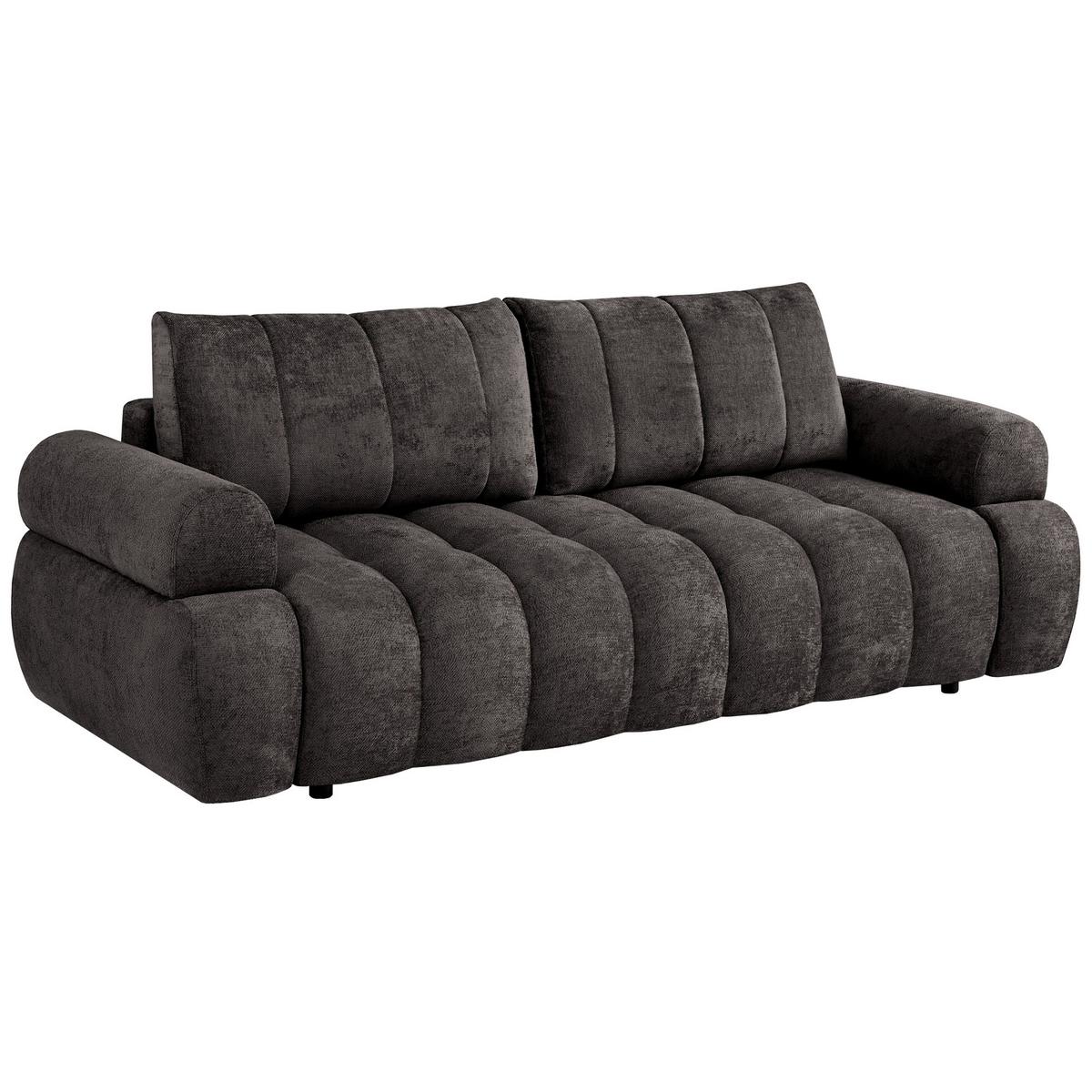 SCHLAFSOFA Mavi 3-Sitzer mit Schlaffunktion, Bettsofa Schlafcouch 195x145 cm, Braun - Braun, Textil (255/100/110cm) - Beautysofa