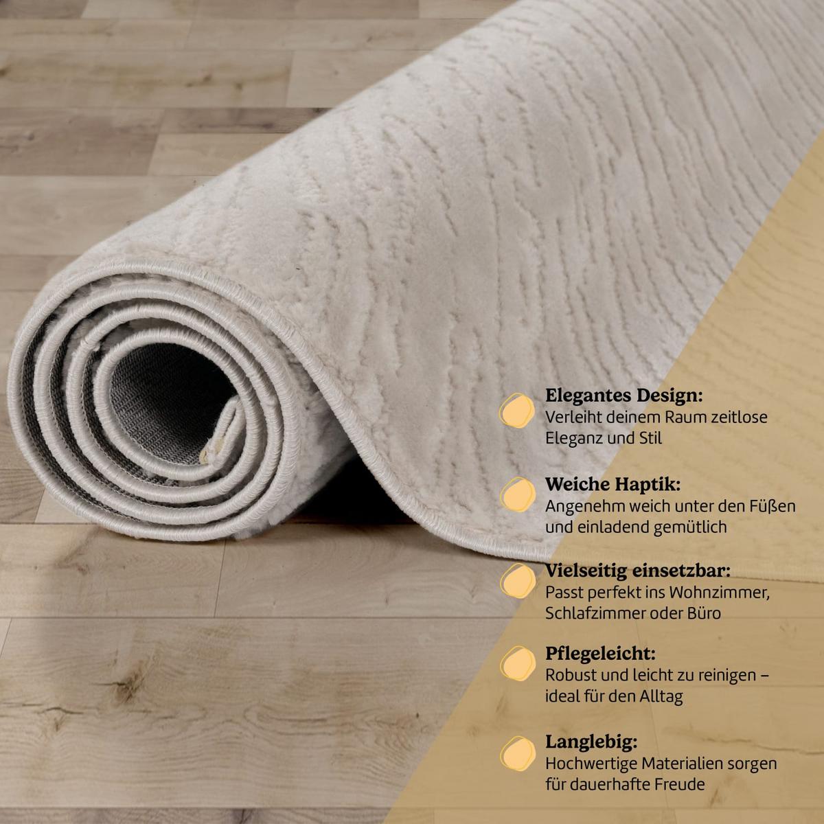 KURZFLORTEPPICH, einfarbig, aus Polypropylen, Florhöhe 9 mm, Creme, 200 x 280 cm - Creme, Textil (280/200cm) - KADIMA DESIGN