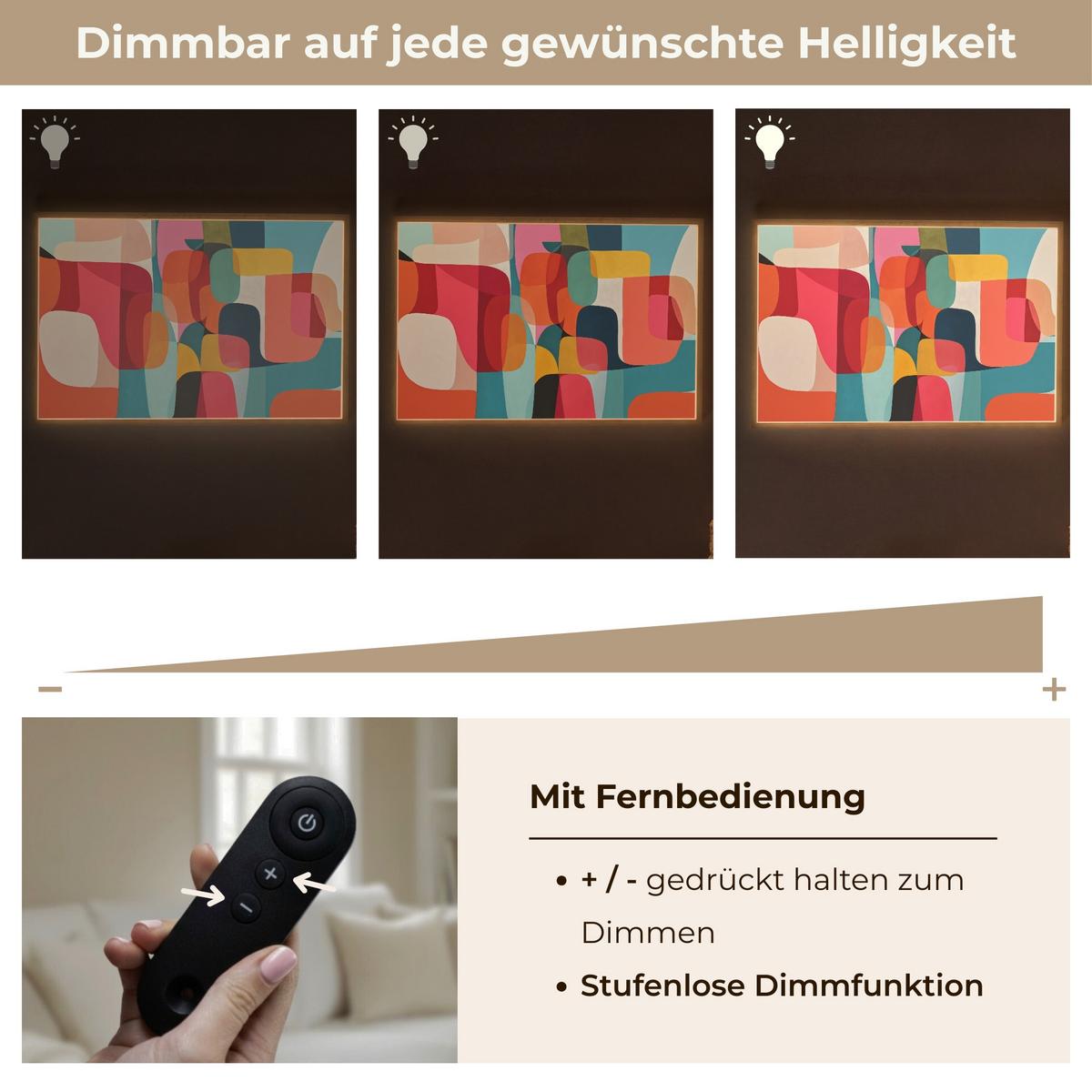 WANDLEUCHTE MIT AKKU Formen - Bunt - Abstrakt - Flugzeuge 90x60 cm - Multicolor, Holzwerkstoff (90/60/8cm) - OnlyWow