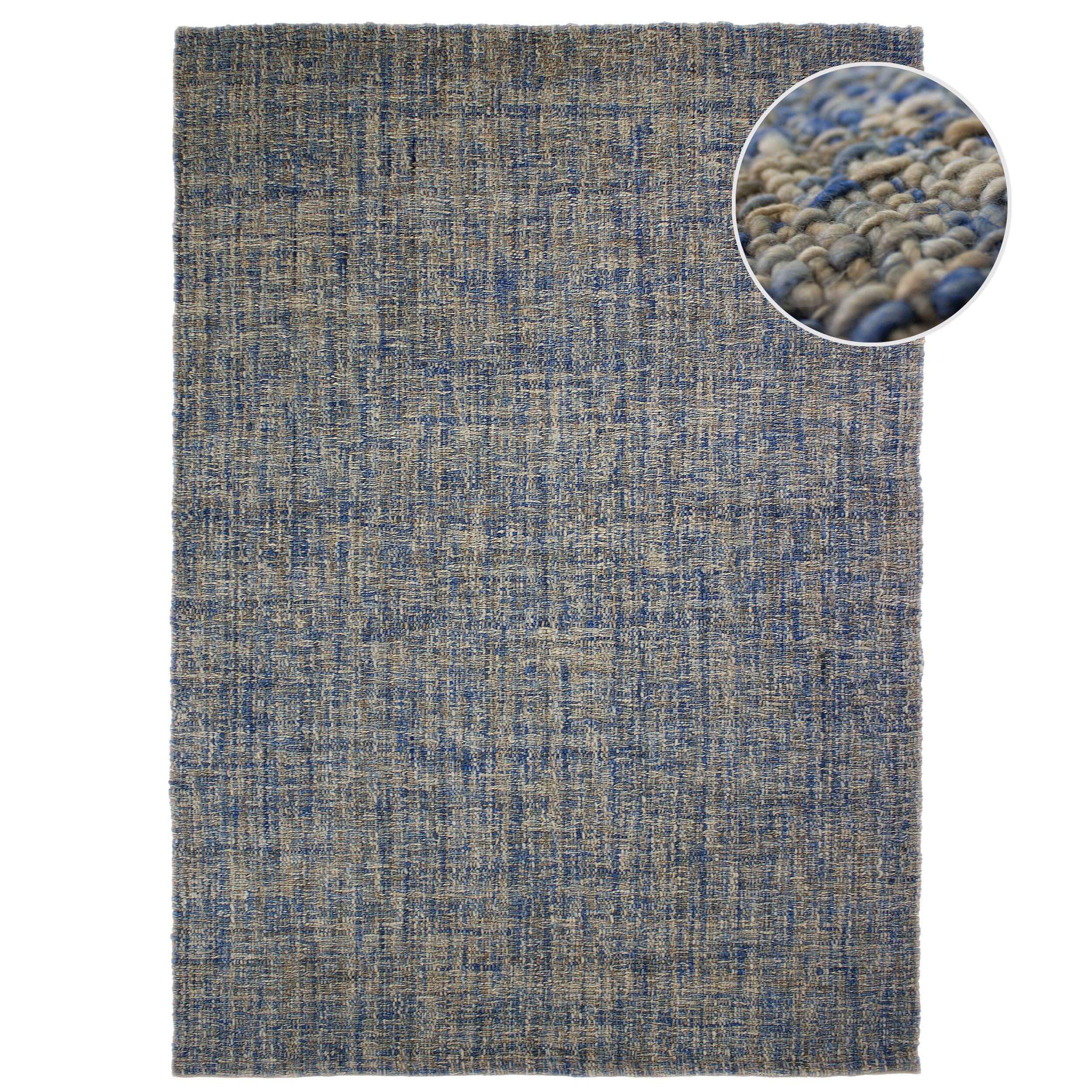 TEPPICH aus Wolle OTLEY in Blau, einfarbig, 120 x 170 cm - Blau, Textil (170/120cm) - KADIMA DESIGN